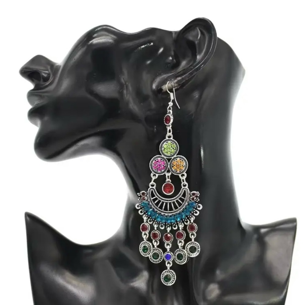 Multicolor Chandelier Earrings.